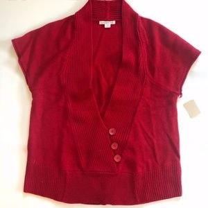 NWT Coldwater Creek V-Neck Short Sleeve Sweater